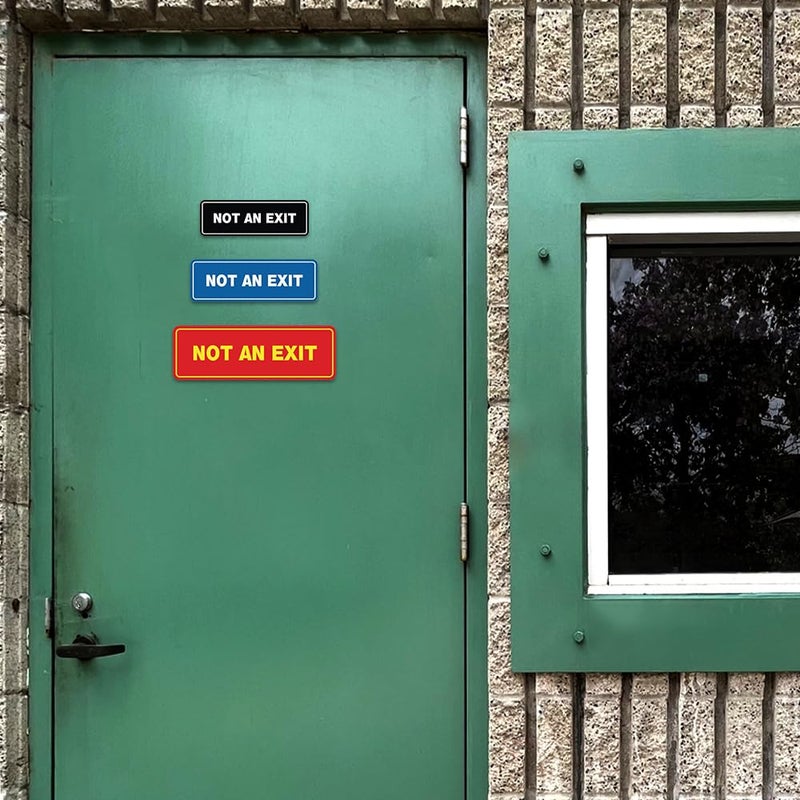 All Quality Standard Not an Exit Wall or Door Sign - Durable Material | Double-Sided Foam Tape | Black/Gold - Small (1 Pack) - Image 2